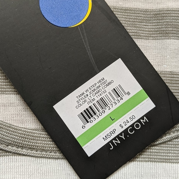 Jones New York signature step hem striped tank top - Picture 2 of 4